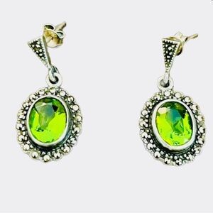Elegant Silver and Peridot Earrings